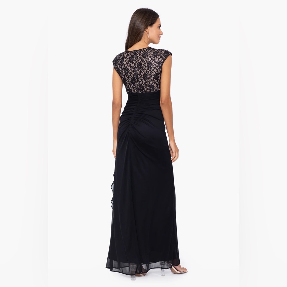 Betsy & Adam Elegant Black Lace Maxi Dress - Picture 6 of 6